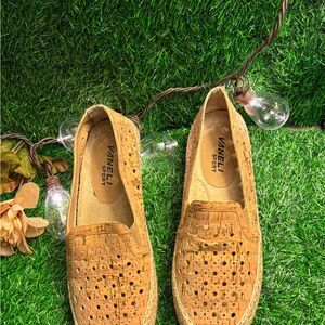 Vaneli Tan Espadrilles with Intricate Cutout Design